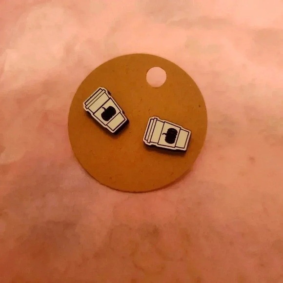 𝅺PUMPKIN spice latte wooden earrings - Picture 1 of 1
